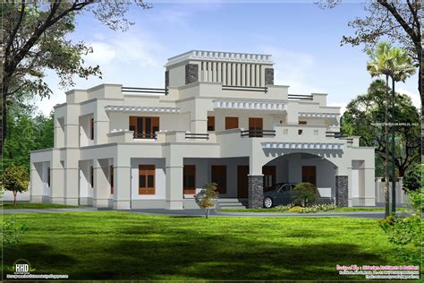 Square Roof Luxury Villa Exterior Home Kerala Plans