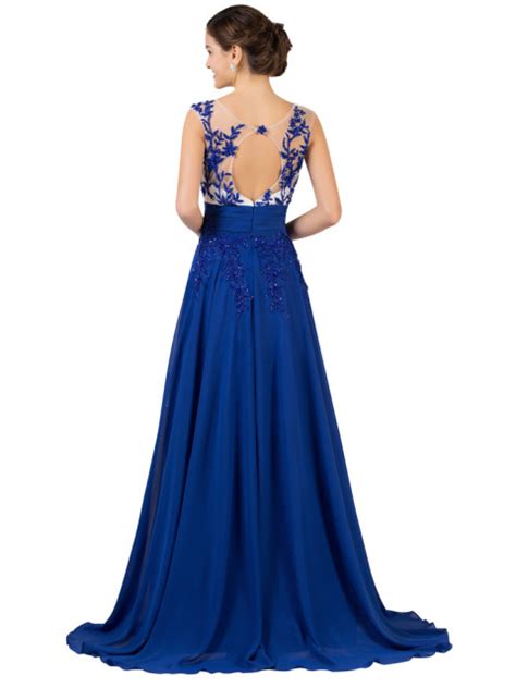 navy blue backless split long evening special occasion dress