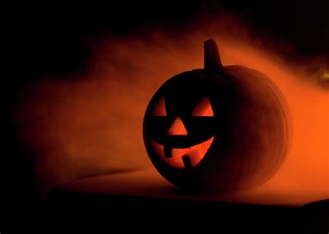 A Scary Halloween Pumpkin In Smoke By Ilonabudzbon