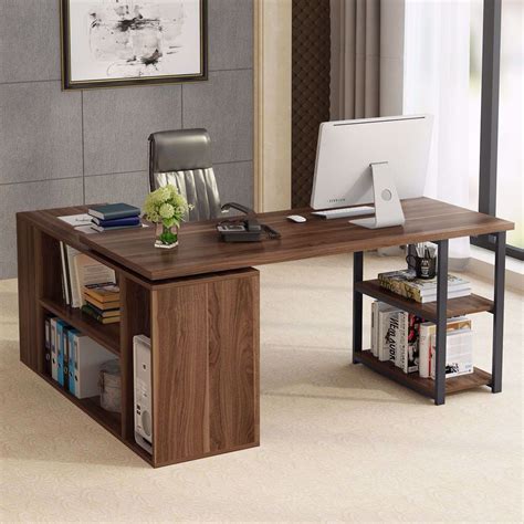 Free shipping on orders over $35. L-Shaped Computer Desk, Tribesigns Rotating Corner ...