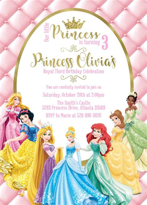 Free Printable Princess Birthday Party Invitations Fr