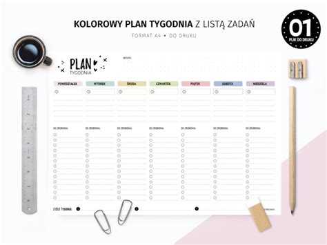 Plan Tygodnia Z Habit Trackerem Planery Karty Pracy Pomoce Dydaktyczne Grafiki Do Druku