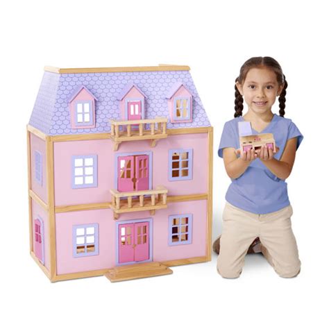 Melissa And Doug Multi Level Solid Wood Pink Dollhouse Zando
