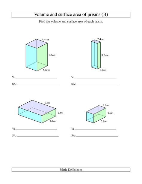 The Volume And Surface Area Of Rectangular Prisms With Decimal Numbers