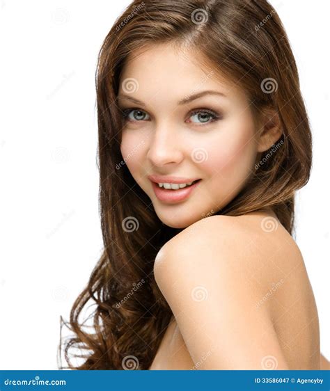 Portrait De Fille Nue Avec Des Boucles De Cheveux Image Stock Image