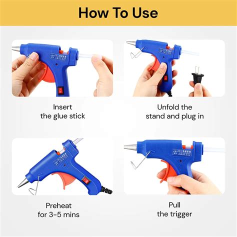 Electric Hot Melt Glue Gun Trigger Adhesive 50 Sticks Craft Diy Hobby
