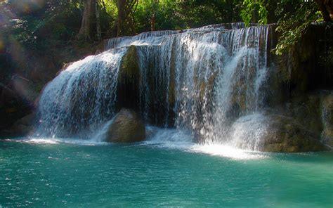 Tropical Waterfall Hd Wallpaper Background Image