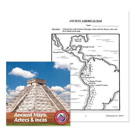 Ancient Maya Aztecs And Incas Ancient Americas Map Worksheet