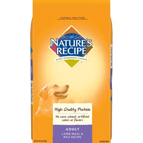 Chicken is the most common meat ingredient used in dog food. Nature's Recipe Adult Dog Lamb Meal & Rice Formula | Petco