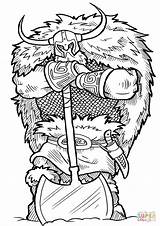 Coloring Viking Axe Printable Vikings Fantasy Mythology Categories sketch template