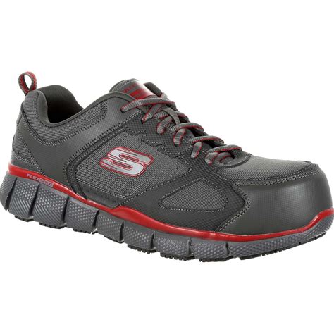 Tredsafe enduropro slip resistant work crew shoes slip on black mens 9 womens 10top rated seller. SKECHERS Telfin Composite Toe Puncture-Reisistant Slip ...