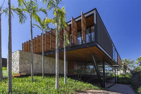 Stones Walls Wood Glass Metal Modern House Brazil2 Idesignarch Interior Design