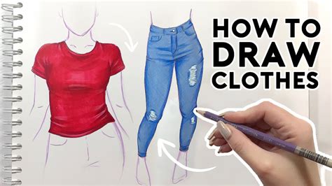 How To Draw Clothes Sketching And Coloring Tutorial Youtube