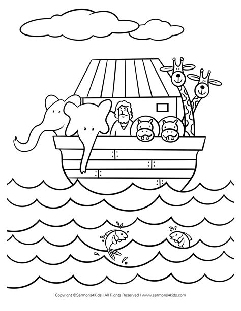 El Arca De Noé Página Para Colorear Sermons4kids