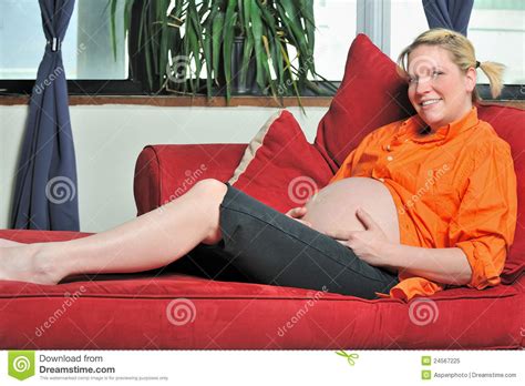 Young Pregnant Woman Relaxing Stock Image Image Of Bare Attractive 24567225