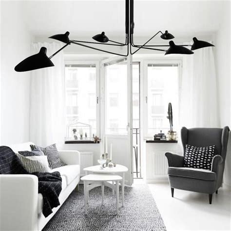 Serge Mouille Chandelier Living Room Lighting Design Chandelier In