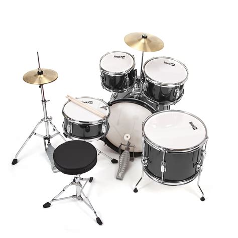 Rockjam Complete 5 Piece Junior Drum Set With Cymbals Drumsticks