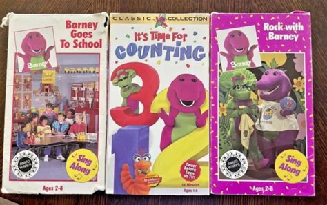 Barney Lot Of Vhs Barney Goes To School Its Time For Counting Rock