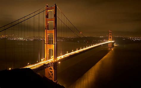 Golden Gate Bridge Nights Bridge Golden Gate Nights Hd Wallpaper