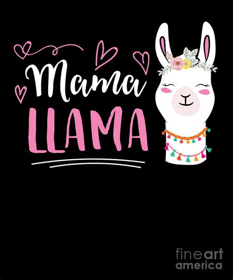 Cute Llama Mom Mama Llama Digital Art By Eq Designs Fine Art America