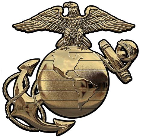 Us Marine Corps Eagle Globe Anchor Ega Gold All Metal Sign Etsy