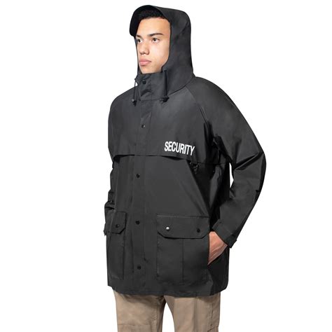 Rothco Security Nylon Rain Jacket Black Hero Outdoors