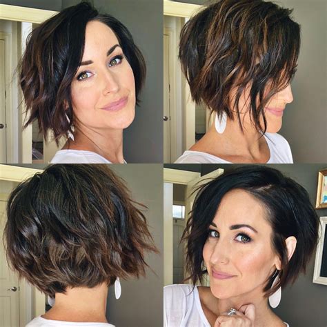 Impressive Textured Inverted Bob Hairstyles For Older Ladies With Wavy