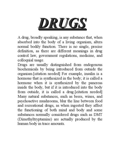 Project Report On Drugs Without Pics Pdf Substance Abuse