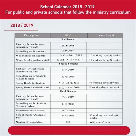 Impressive School Calendar In Uae 2019 School Calendar School