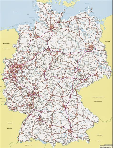 Autobahn Deutschland Kaart Deutschland Vogels