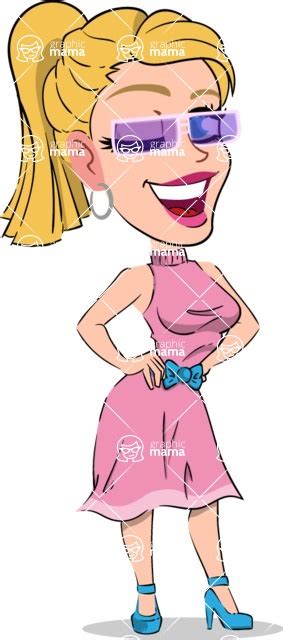 Simple Style Cartoon Of A Blonde Girl With Sunglasses Graphicmama