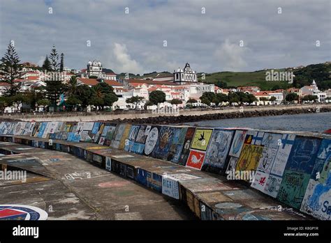 Horta Harbour Faial Island Azores Portugal Europe Stock Photo Alamy