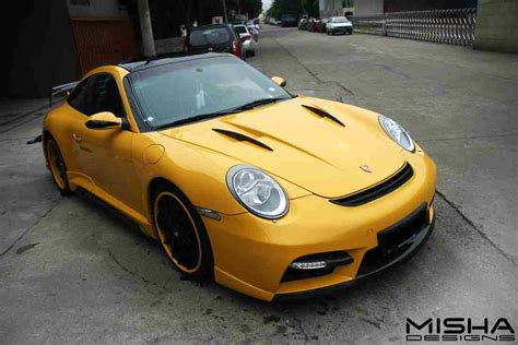 Misha Design Porsche 997 Gtm Body Kit On Yellow Carrera 4s