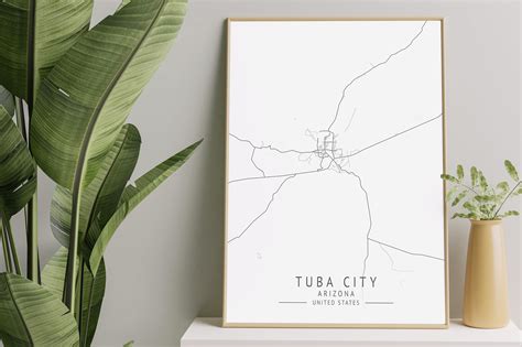 Tuba City Arizona Us Gray City Map Graphic By Calendarstores