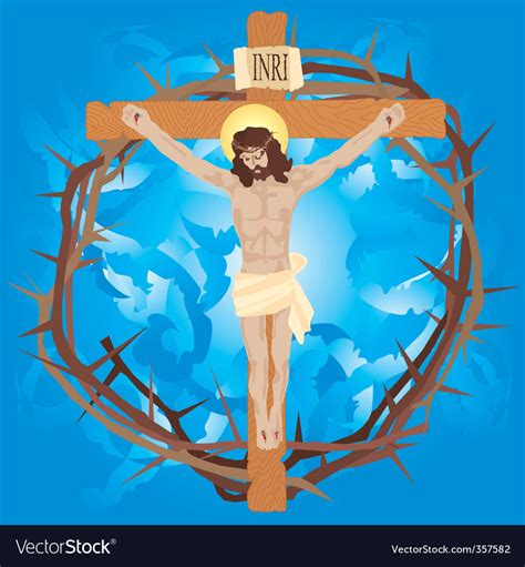 Jesus Nailed To Cross Royalty Free Vector Image