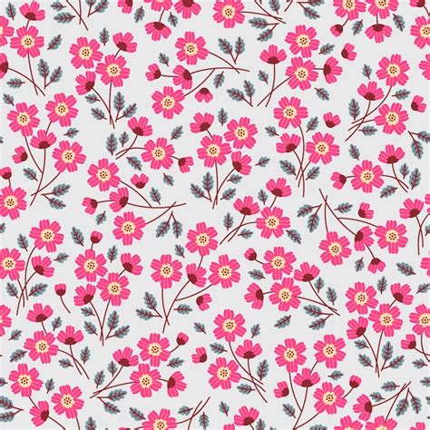 Premium Vector Cute Floral Pattern In The Small Pink Flowers