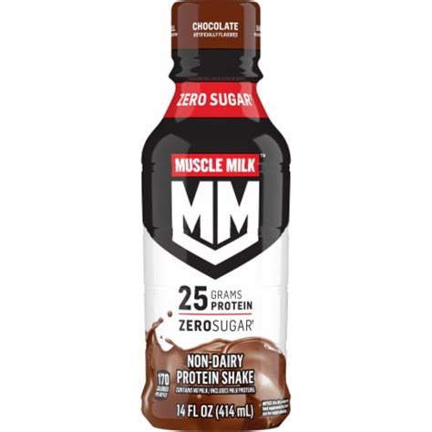 muscle milk genuine chocolate non dairy protein shake 14 fl oz smith s food and drug