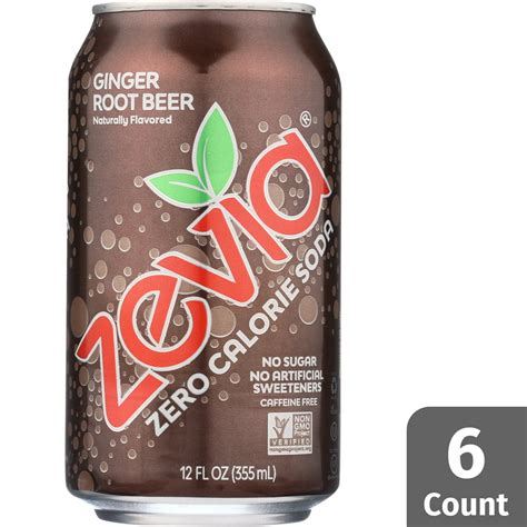 Zevia Zero Calorie Ginger Root Beer 6 Count