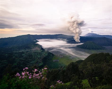 The View Over Gunung Bromo At Sunrise East Java Indonesia
