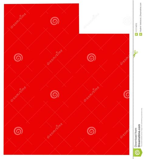 Utah Map State In The Western United States Stock Vector