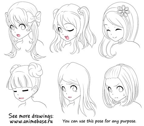 Anime Drawing Base With Hair Art Scalawag