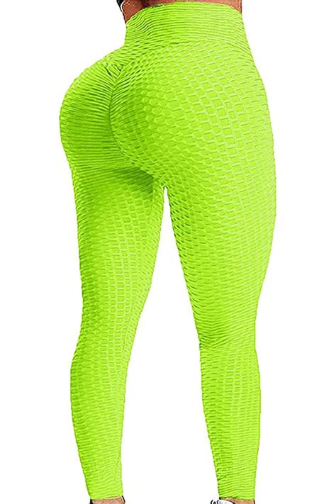 Fittoo Women Booty Yoga Pants High Waisted Ruched Butt Lift Textured