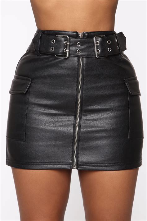 full of secrets pu leather skirt black fashion nova black leather