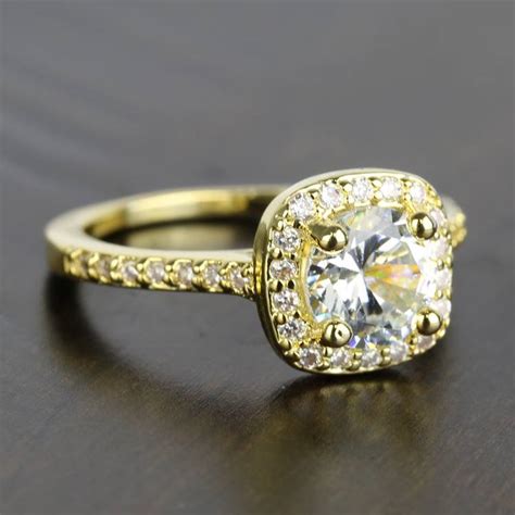 According to social media, sparkling diamond halos remain a top engagement ring trend for 2019. Square Halo Diamond Engagement Ring (1 Carat)