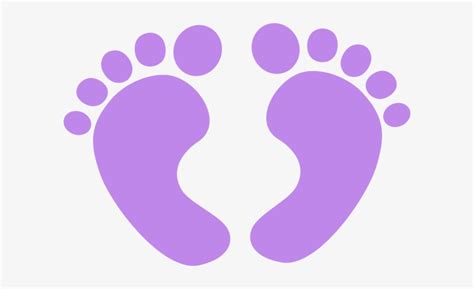Purple Baby Feet Clip Art At Clker Foot Print 600x420 Png Download