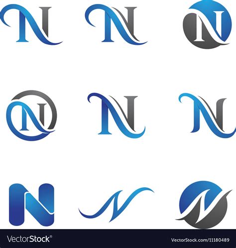 N Letter Logo Template Royalty Free Vector Image