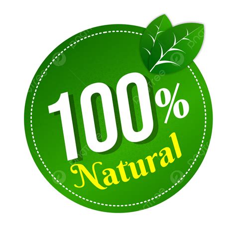 100 Natural Product Lebel Design Free Vector Transparent Background