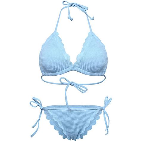 Yoins Light Blue Fashion Lace Up Sleeveless Swimwear Bikini Set 14