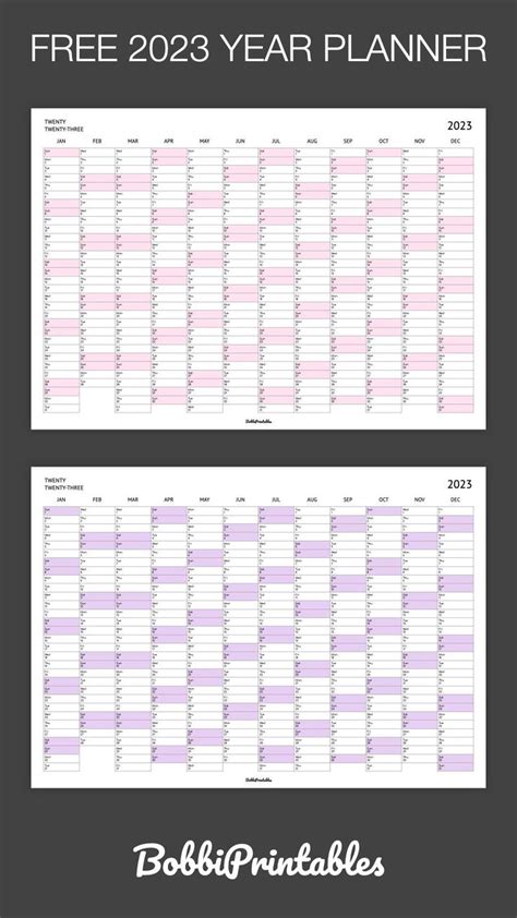 Pin På Printable Yearly Planners
