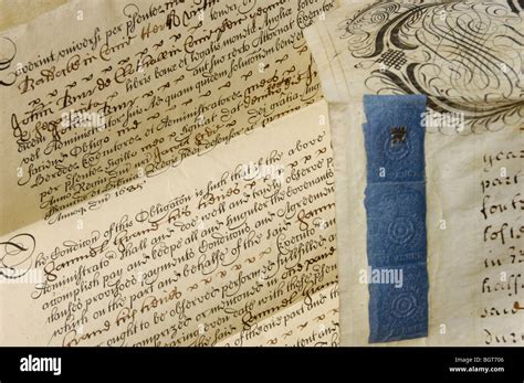 Ancient Documents Written In English Stock Photo Alamy